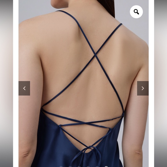 Blue Lounge Cowl Neck Mini Silk Slip
Dress💙 - Picture 4 of 4